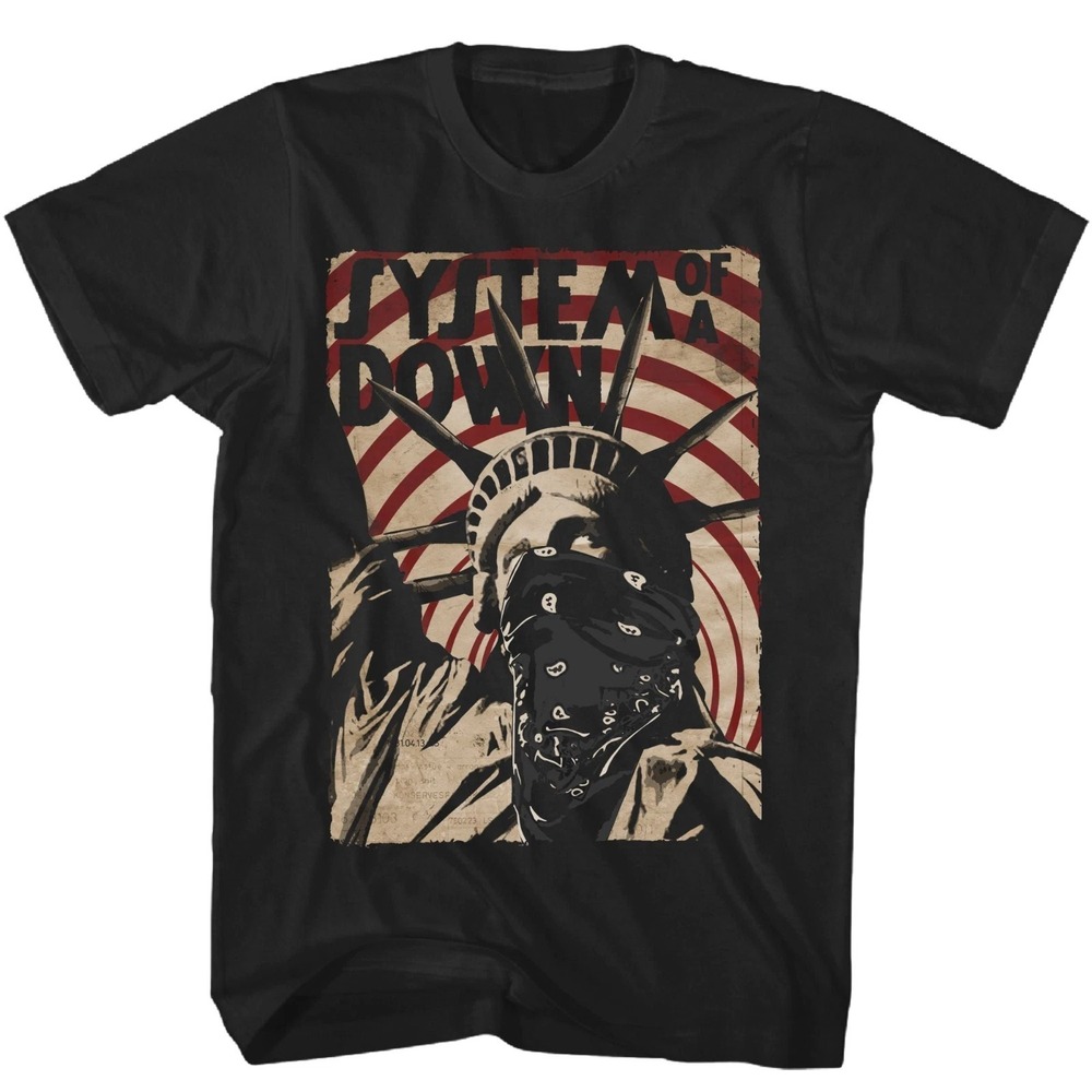 System Of A Down Liberty Bandit T Shirt Mens Rock And Roll Music Band Tee Black